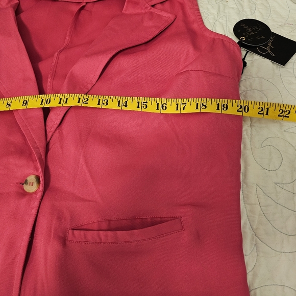 Japna Women's Pink Sleeveless Blazer *Only Blazer Size Large NWT - Picture 6 of 7